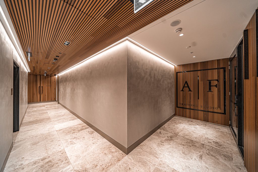 Spotted Gum cladding on inside of building
