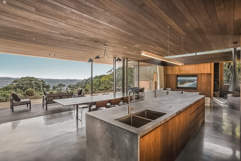 Outdoor living area with Spotted Gum features