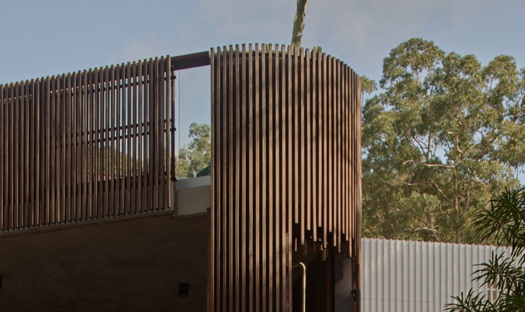Outdoor Spotted Gum timber cladding